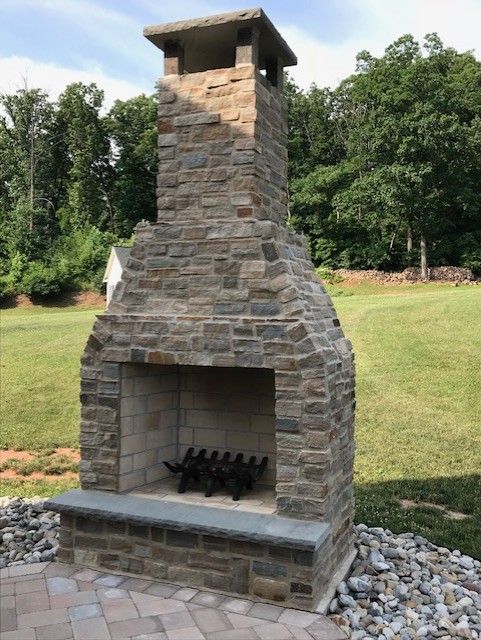 outdoor fireplace for a patio space