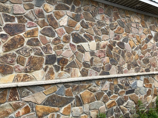 closer look of stone on exterior of building